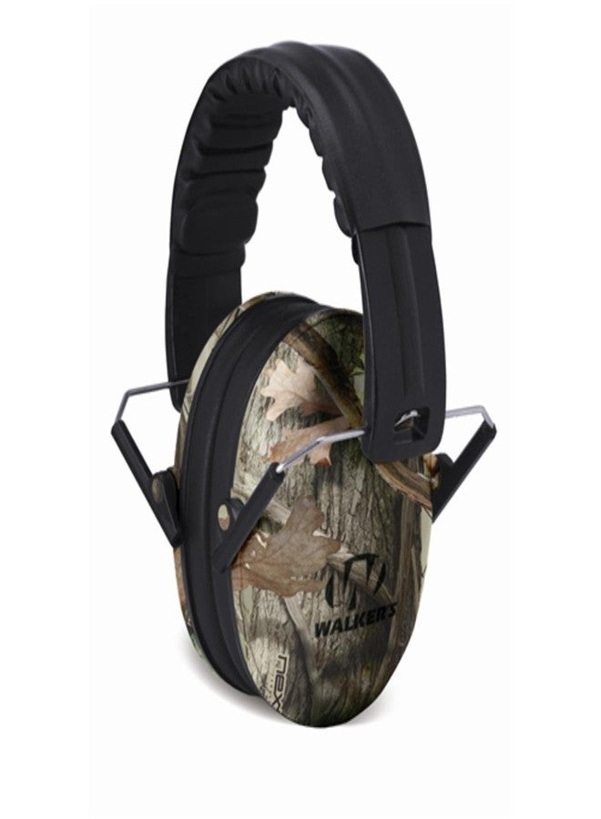 Walker's WALKER’S Youth Children’s Low Profile Lightweight Padded Headband Adjustable Folding Noise-Reducing Hearing Protection Earmuffs, Camo - Image 1